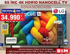 LG 65NANO80A6B 65 İNÇ 4K HDR10 NANOCELL TV AKILLI TELEVİZYON fiyat ve kampanya bilgisi